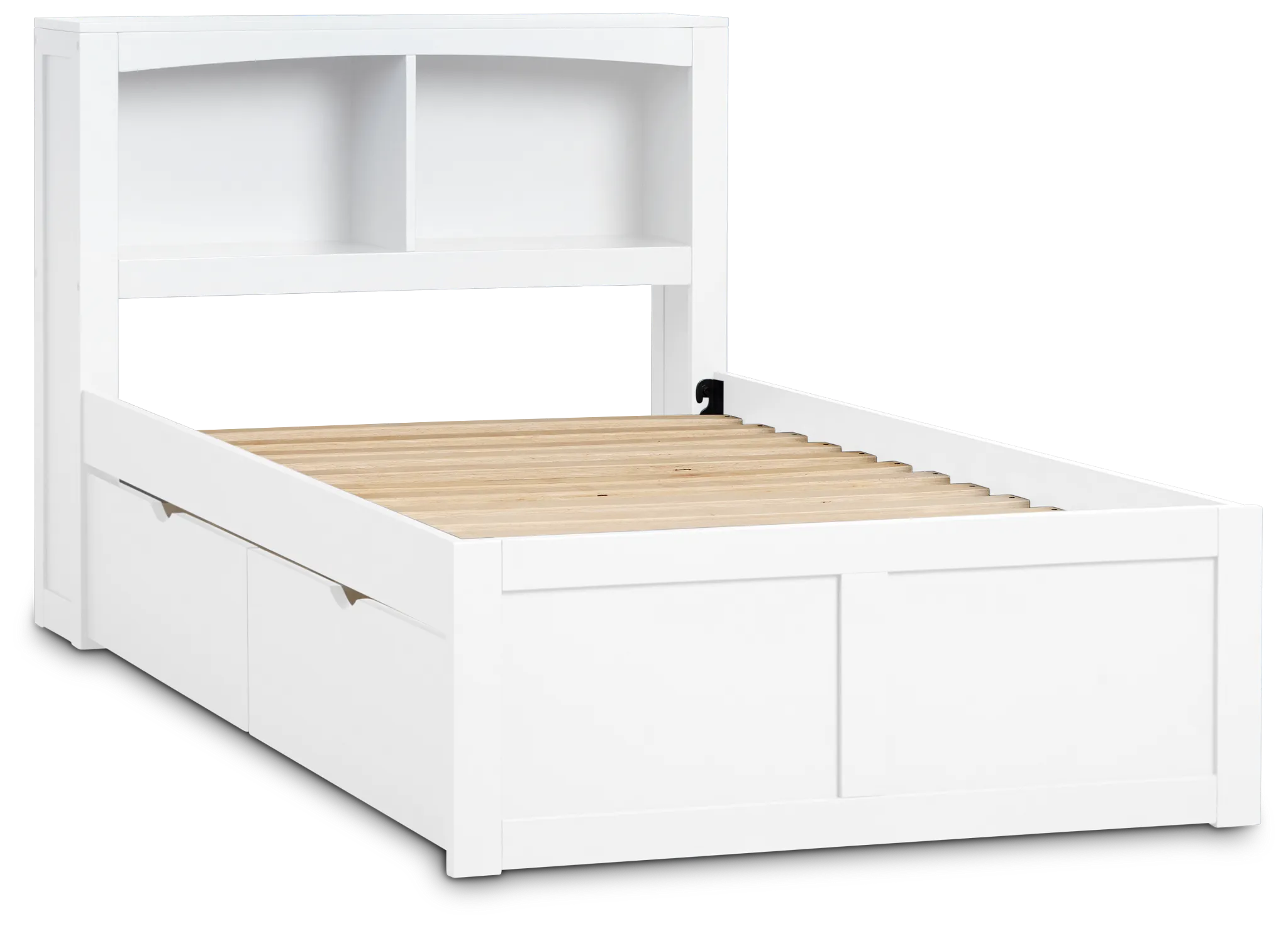 Charleston White Bookcase Bed With 2 Storage Drawers