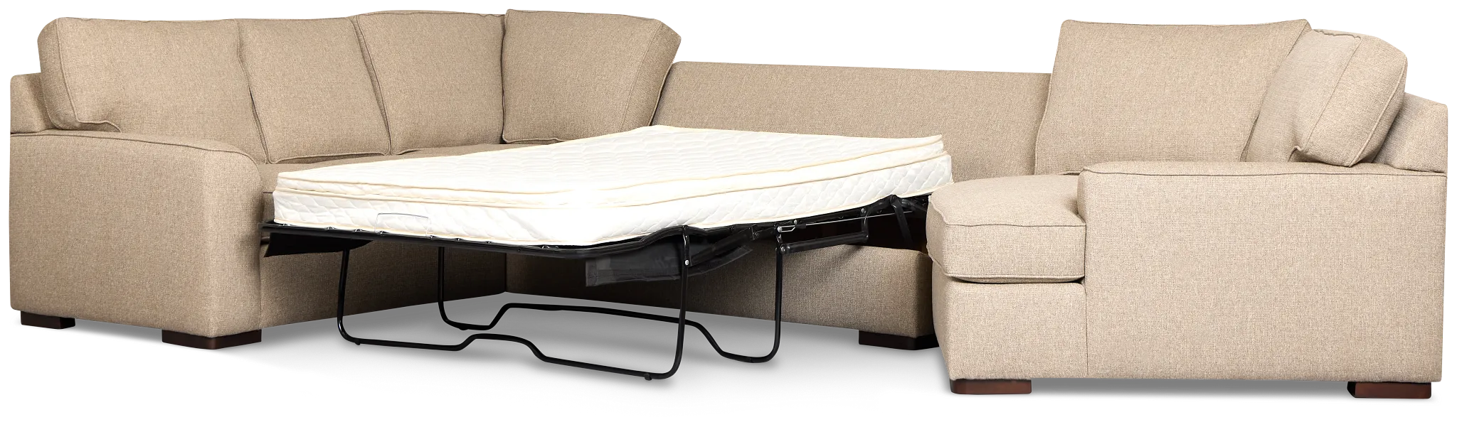 Sinclair Brown Fabric Right Cuddler Innerspring Sleeper Sectional
