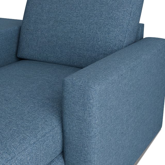Citymod Blue Fabric Large Right Chaise Sectional With Storage Console
