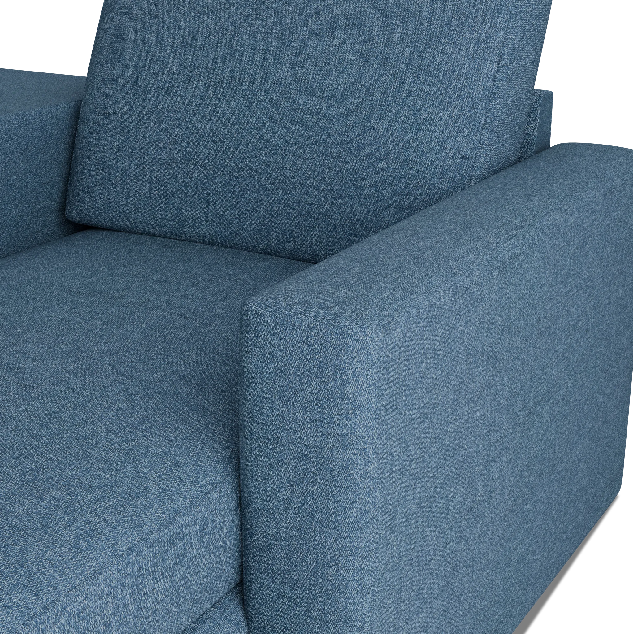 Citymod Blue Fabric Large Right Chaise Sectional With Storage Console