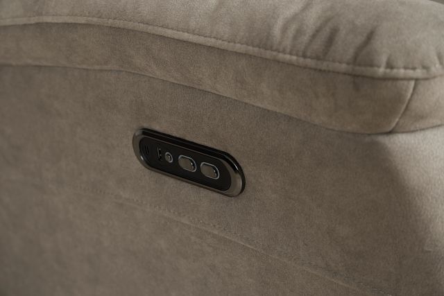 Ryder Beige Micro Power Swivel Glider Recliner
