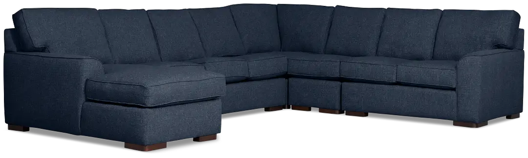 Sinclair Dark Blue Fabric Left Chaise Cooling Memory Foam Sleeper Sectional Sinclair Dark Blue Fabric Left Chaise Cooling Memory Foam Sleeper Sectional