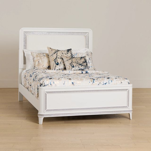 Milan White Uph Panel Bed