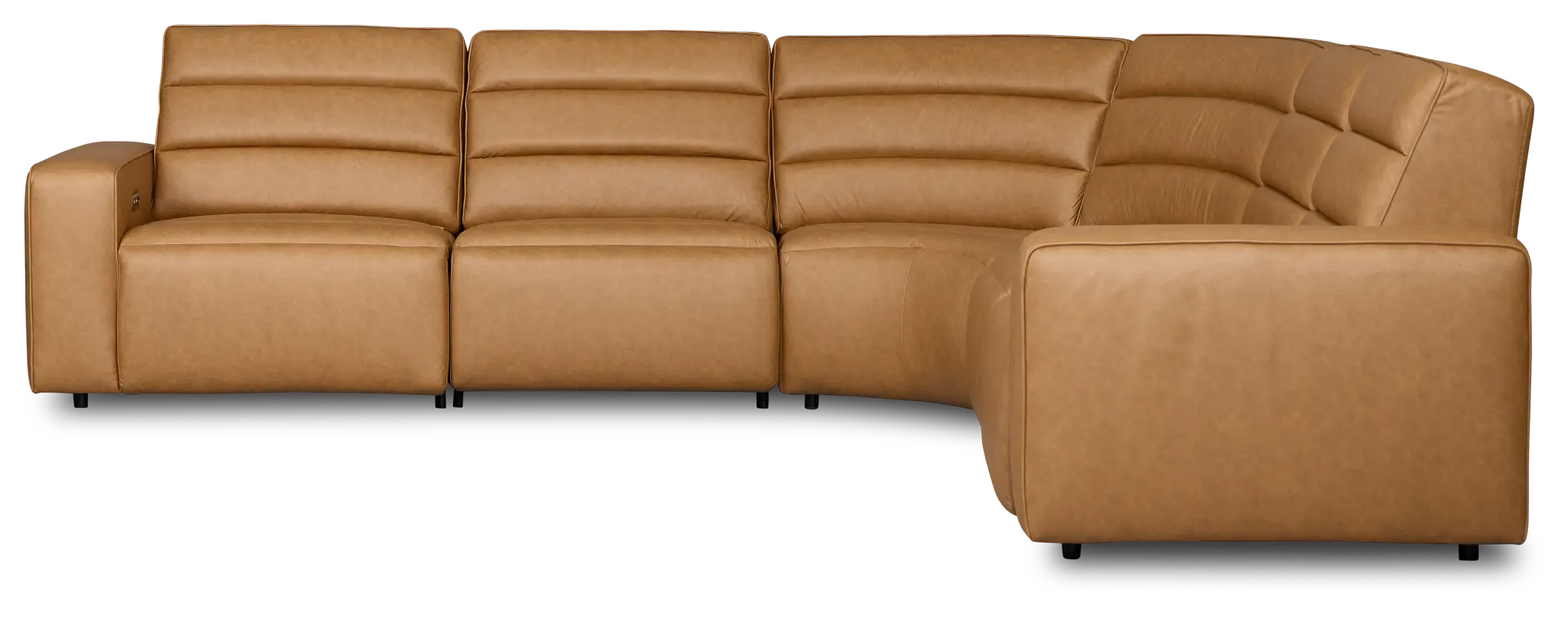 Sawyer Light Brown Micro Small Triple Power Reclining Two-arm Sectional Sawyer Light Brown Micro Small Triple Power Reclining Two-arm Sectional