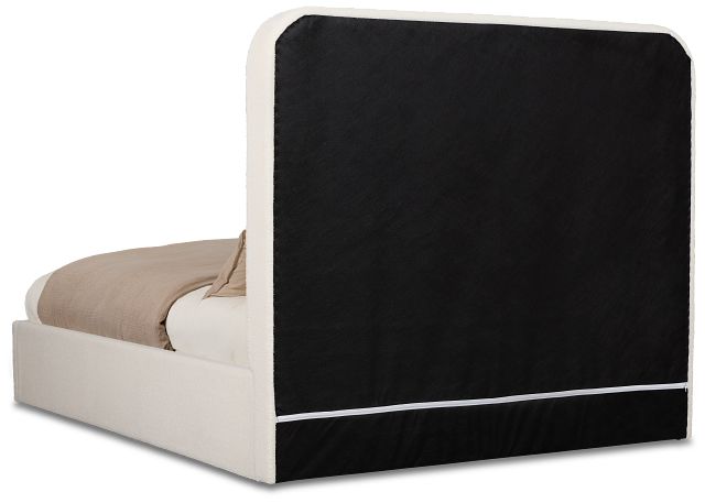 Lyndie Beige Upholstered Platform Bed