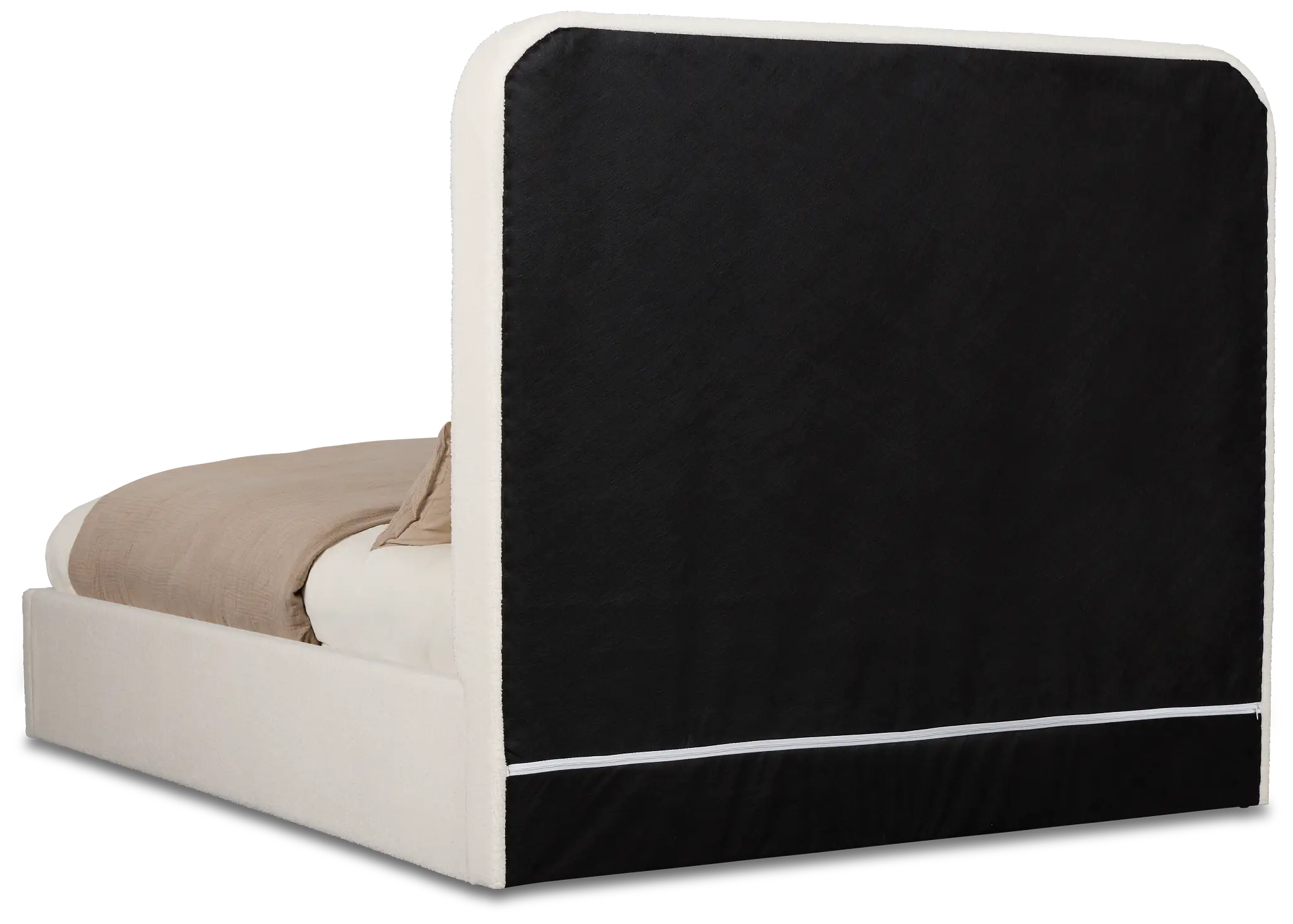 Lyndie Beige Upholstered Platform Bed Lyndie Beige Upholstered Platform Bed