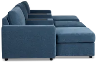 Addie Blue Fabric 6-piece Home Theater With Storage Consoles