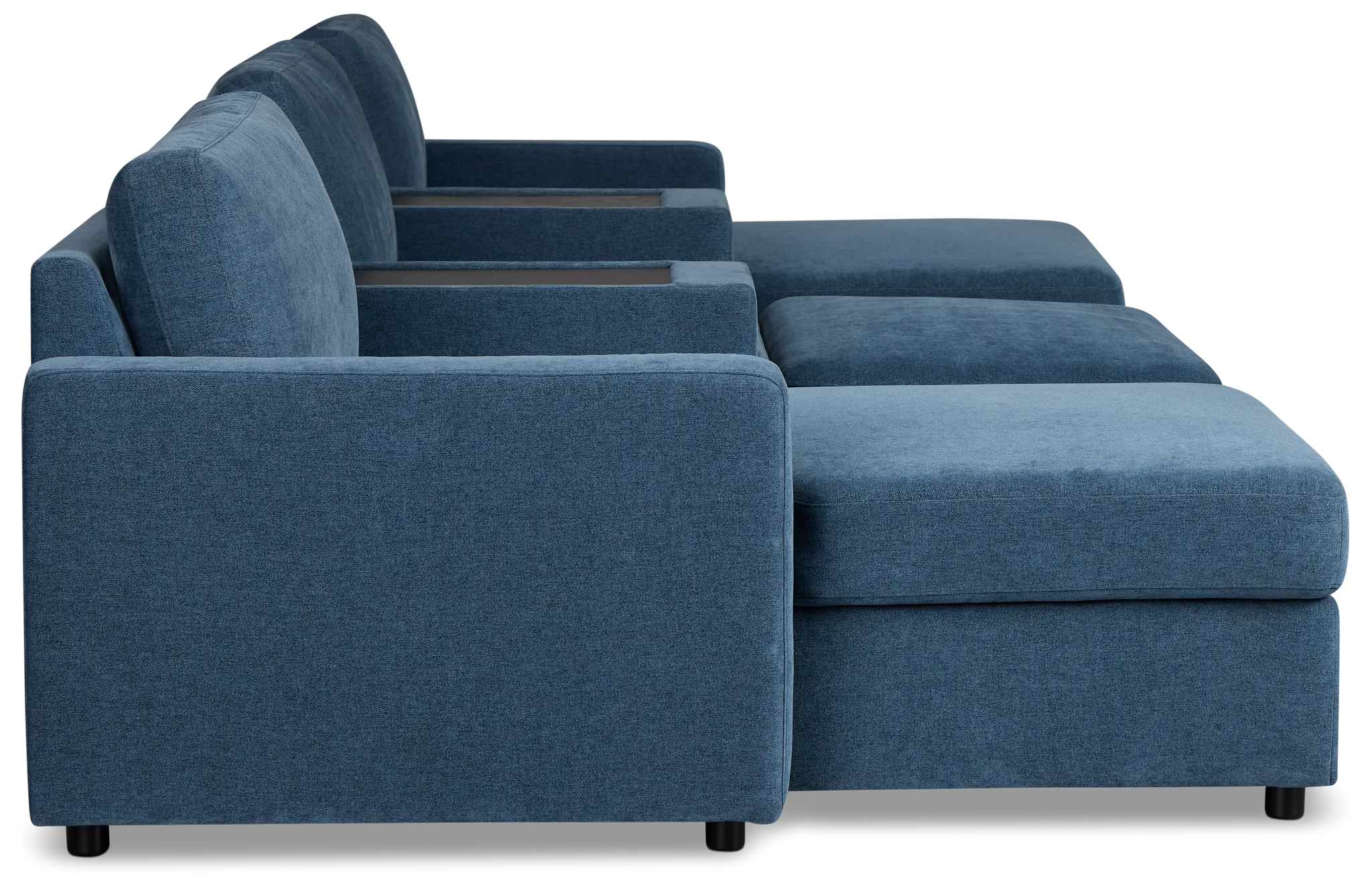 Addie Blue Fabric 6-piece Home Theater With Storage Consoles