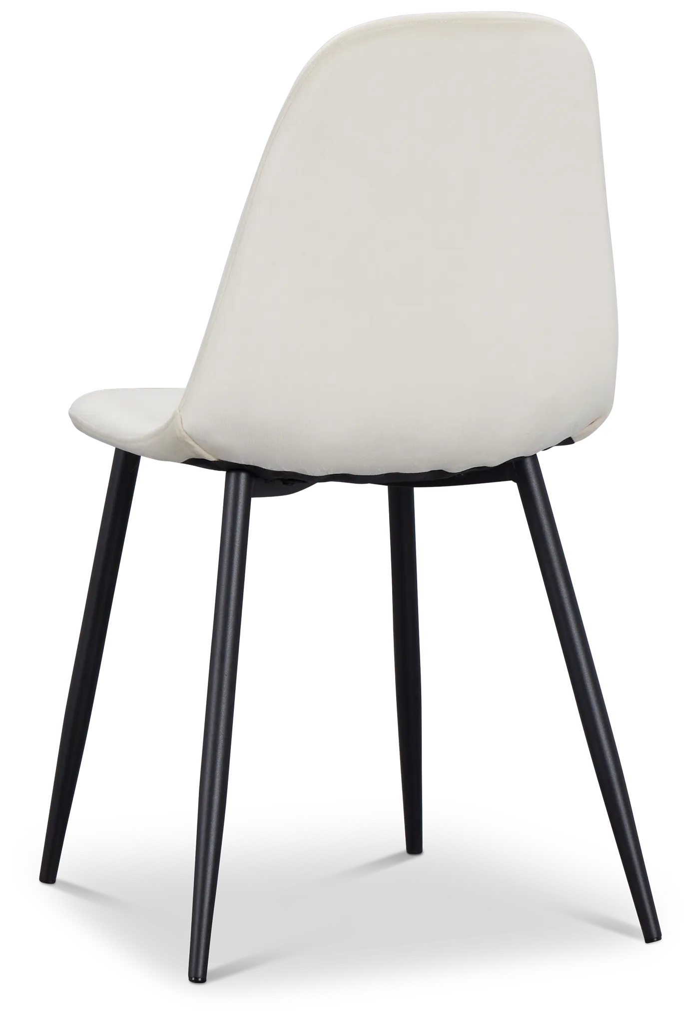 Havana Ivory Velvet Upholstered Side Chair W/ Black Legs