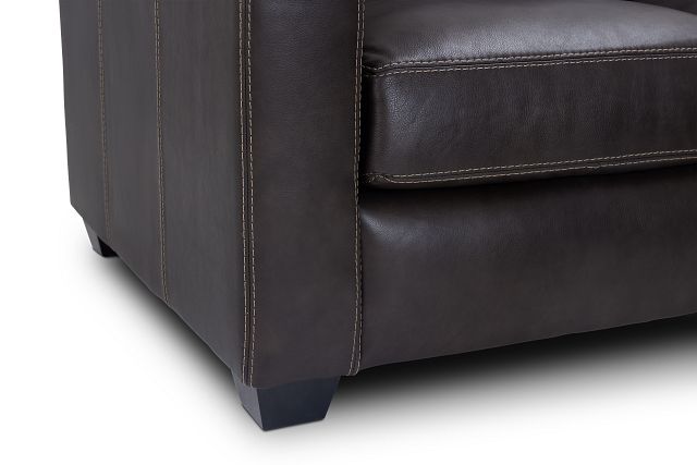 Carson Dark Brown Leather Medium Right Chaise Sectional