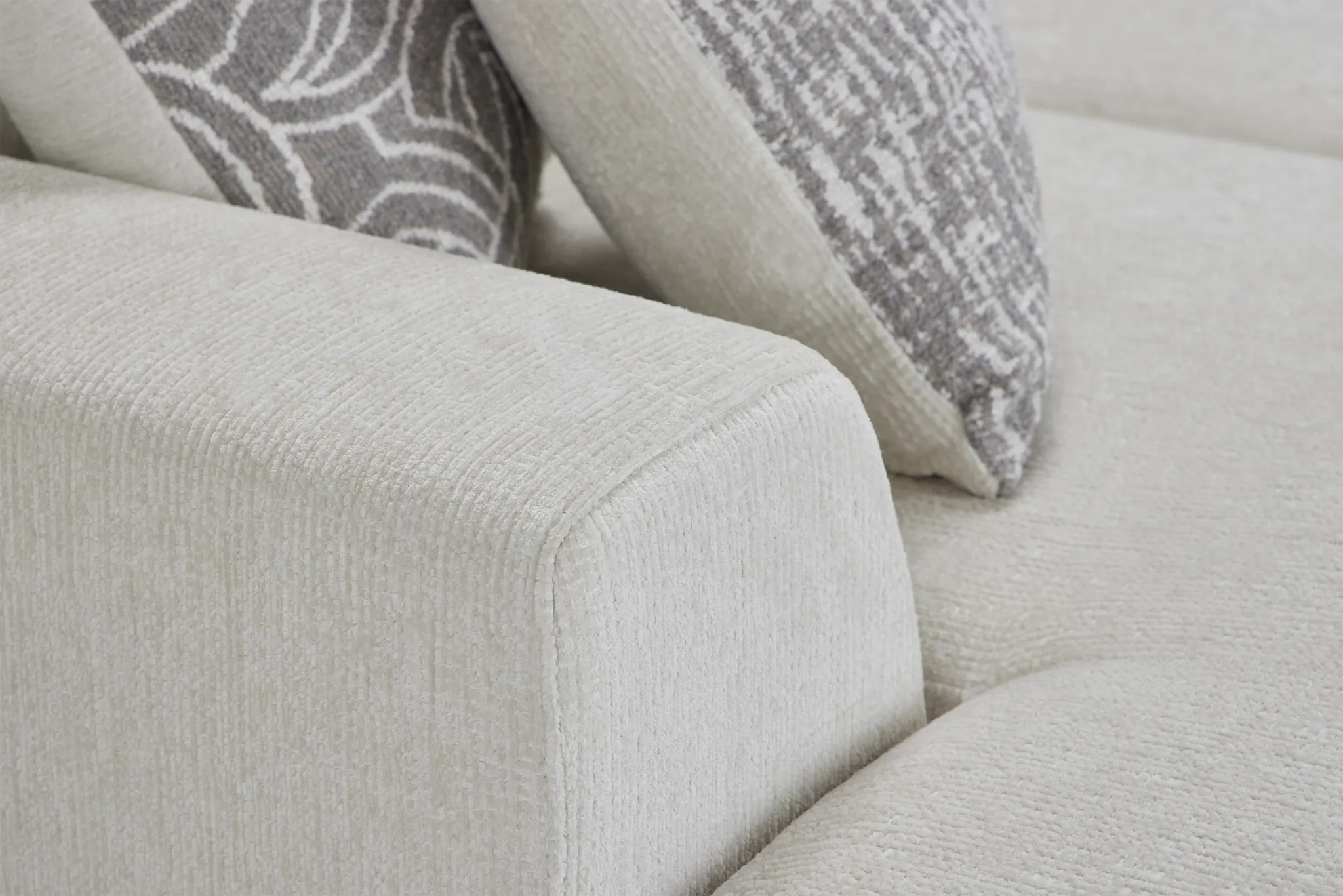 Blakely White Fabric Left Chaise Storage Sectional