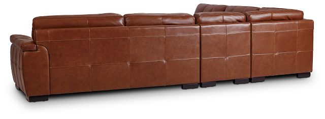 Braden Medium Brown Leather Medium Two-arm Sectional