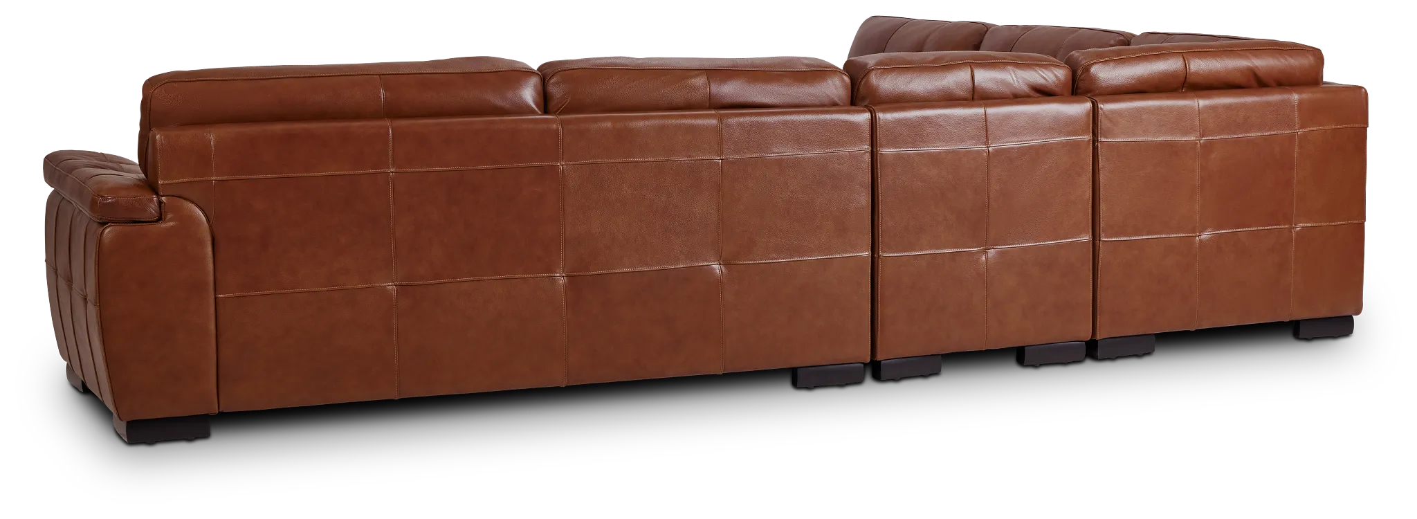 Braden Medium Brown Leather Medium Two-arm Sectional