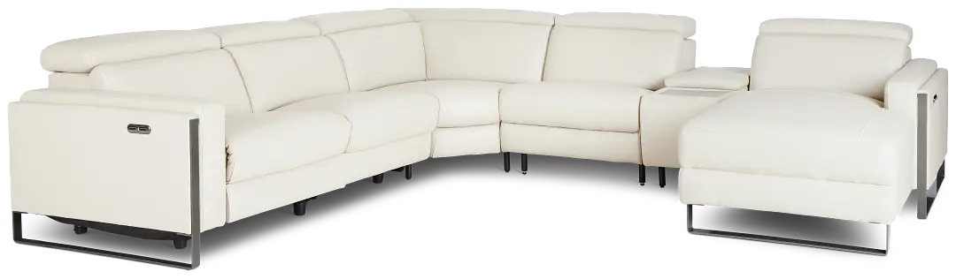 Atlas Taupe Lthr/vinyl Medium Power Reclining Right Chaise Sectional Atlas Taupe Lthr/vinyl Medium Power Reclining Right Chaise Sectional