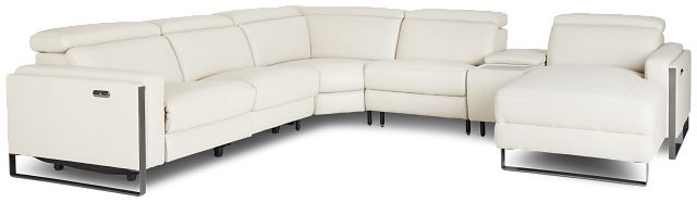 Atlas Taupe Lthr/vinyl Medium Power Reclining Right Chaise Sectional