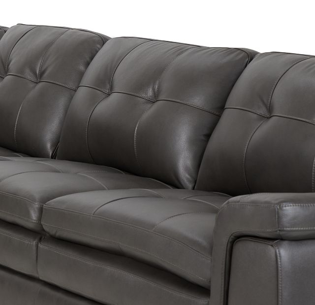 Braden Dark Gray Leather Medium Two-arm Sectional