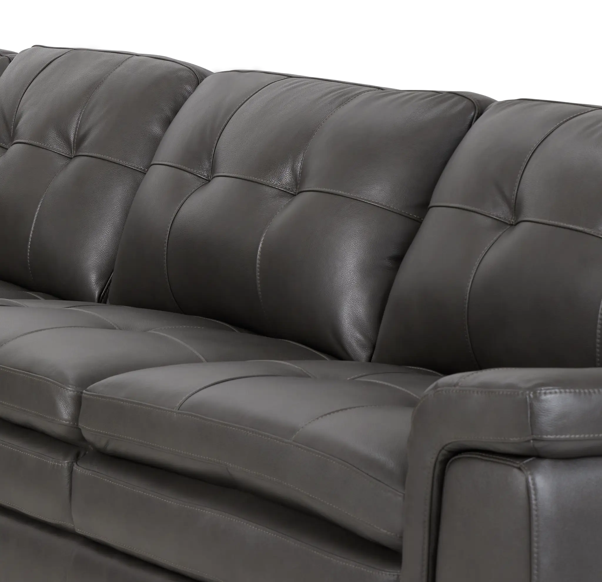 Braden Dark Gray Leather Medium Two-arm Sectional Braden Dark Gray Leather Medium Two-arm Sectional