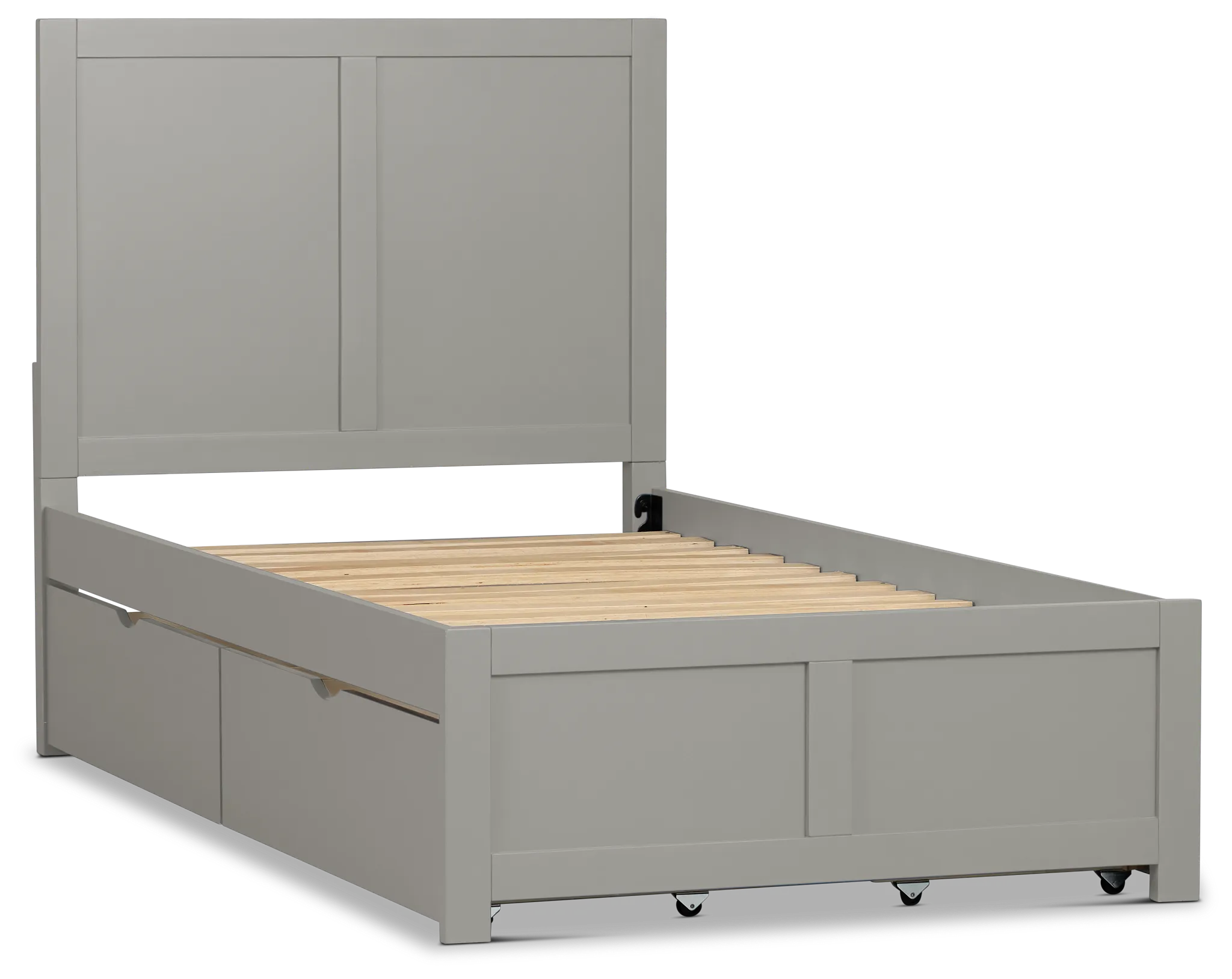 Charleston Gray Panel Bed With 4 Storage Drawers