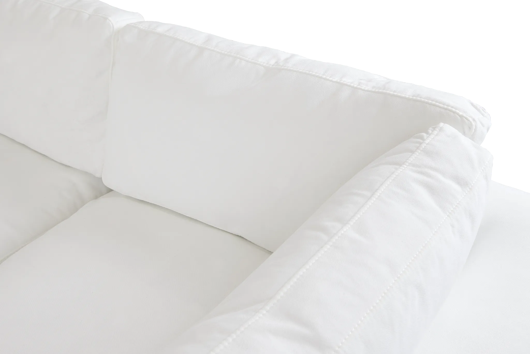 Grant White Fabric 4-piece Bumper Sectional