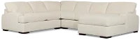 Alpha White Fabric Medium Right Chaise Sectional