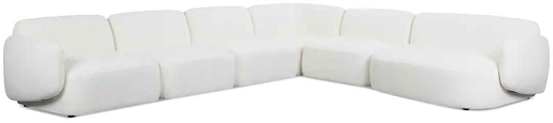Halsey White Fabric Large Right Cuddler Sectional Halsey White Fabric Large Right Cuddler Sectional
