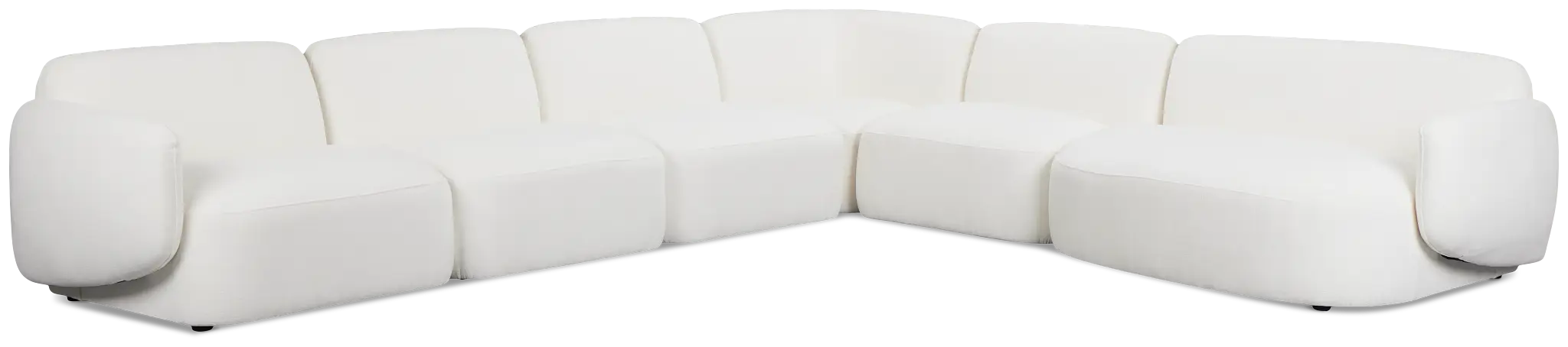Halsey White Fabric Large Right Cuddler Sectional Halsey White Fabric Large Right Cuddler Sectional
