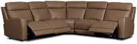Flexsteel Belmont Dark Brown Lthr/vinyl Small Triple Power Reclining Two-arm Sectional