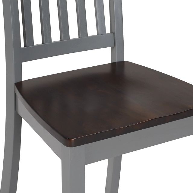 Santos Gray Two-tone Table, 4 Chairs & Bench