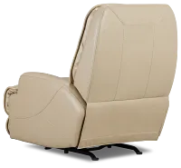 Casey Light Beige Lthr/vinyl Power Rocker Recliner