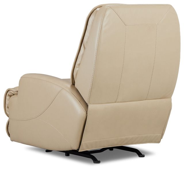 Casey Light Beige Lthr/vinyl Power Rocker Recliner