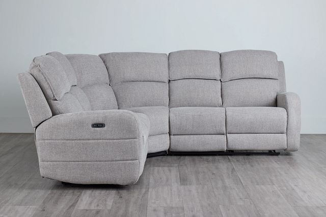 Piper Gray Fabric Small Two-arm Power Reclining Sectional