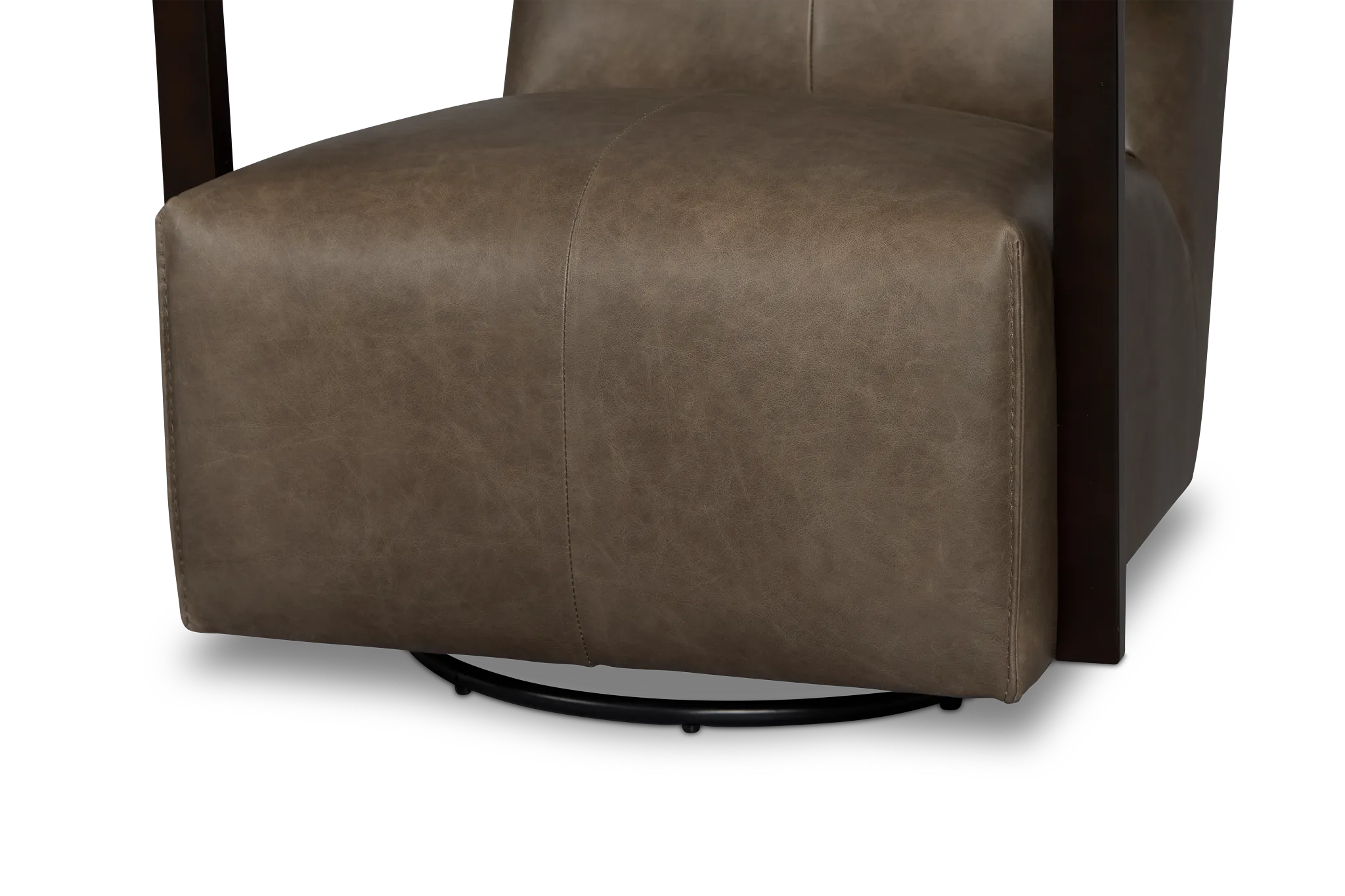 Lucas Dark Gray Leather Swivel Rocker Glider