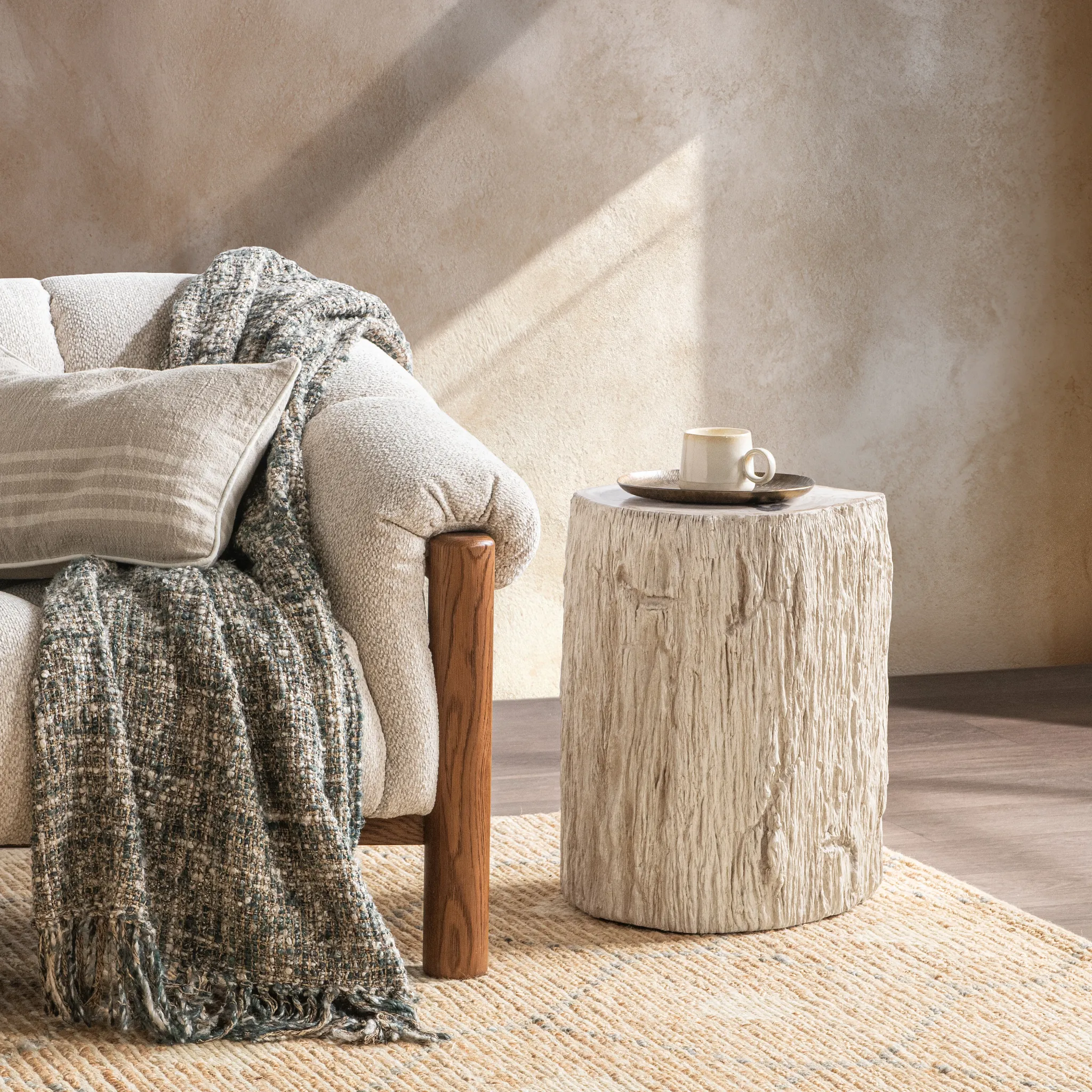 Rockies Beige Wood End Table