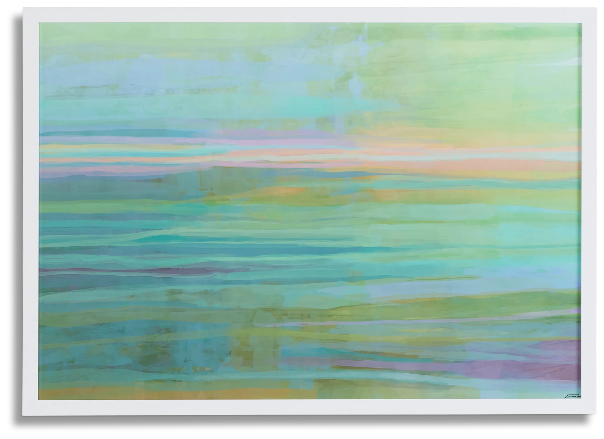 Serene Green Framed Wall Art