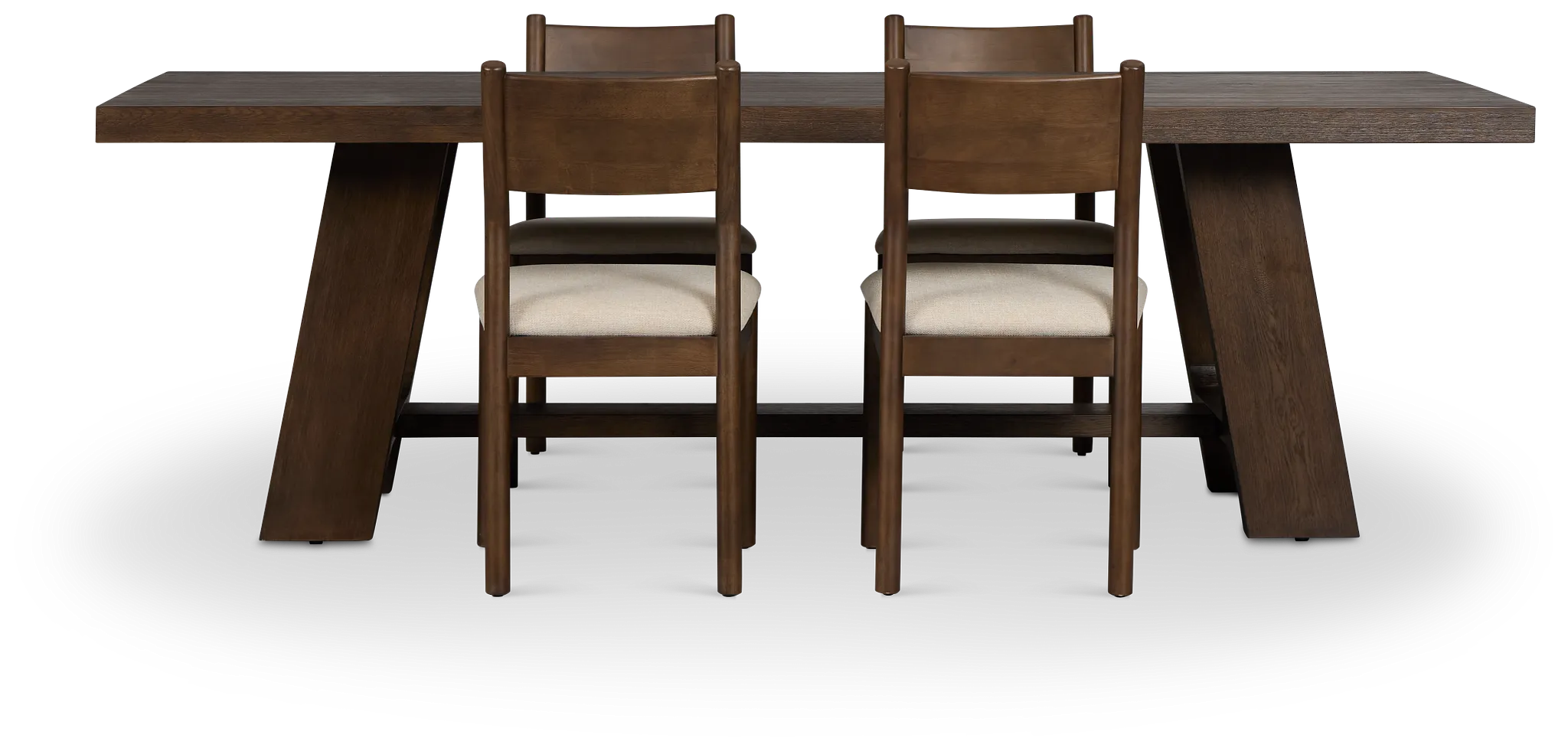 Rochester Dark Tone Rectangular Table & 4 Upholstered Chairs