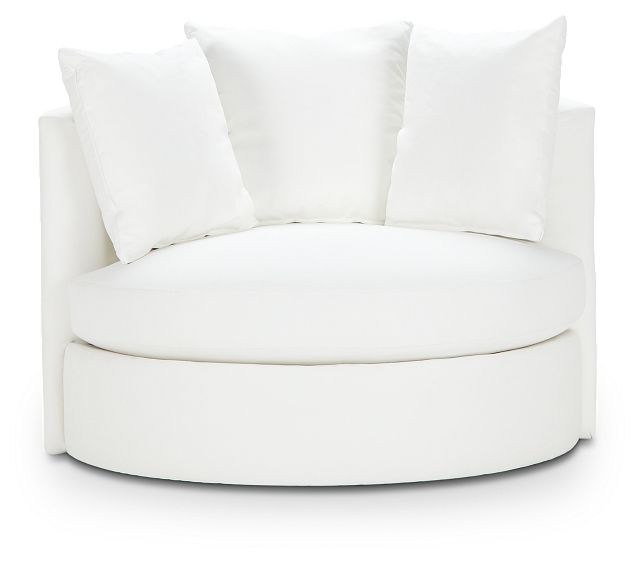 Merrick White Fabric Swivel Chair (3)