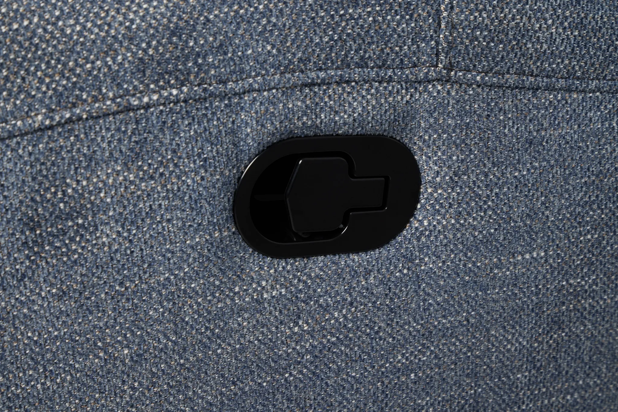 Walker Blue Fabric Large Dual Manually Reclining Two-arm Sectional