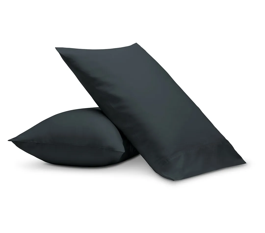 Rest & Renew Organic Cotton Dark Blue 300 Thread Set Of 2 Pillowcases