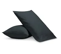 Rest & Renew Organic Cotton Dark Blue 300 Thread Set Of 2 Pillowcases