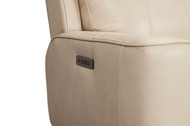 Benji Light Beige Lthr/vinyl Power Reclining Sofa