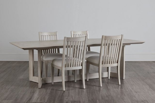 Marseilles Light Tone Rect Table & 4 Slat Chairs