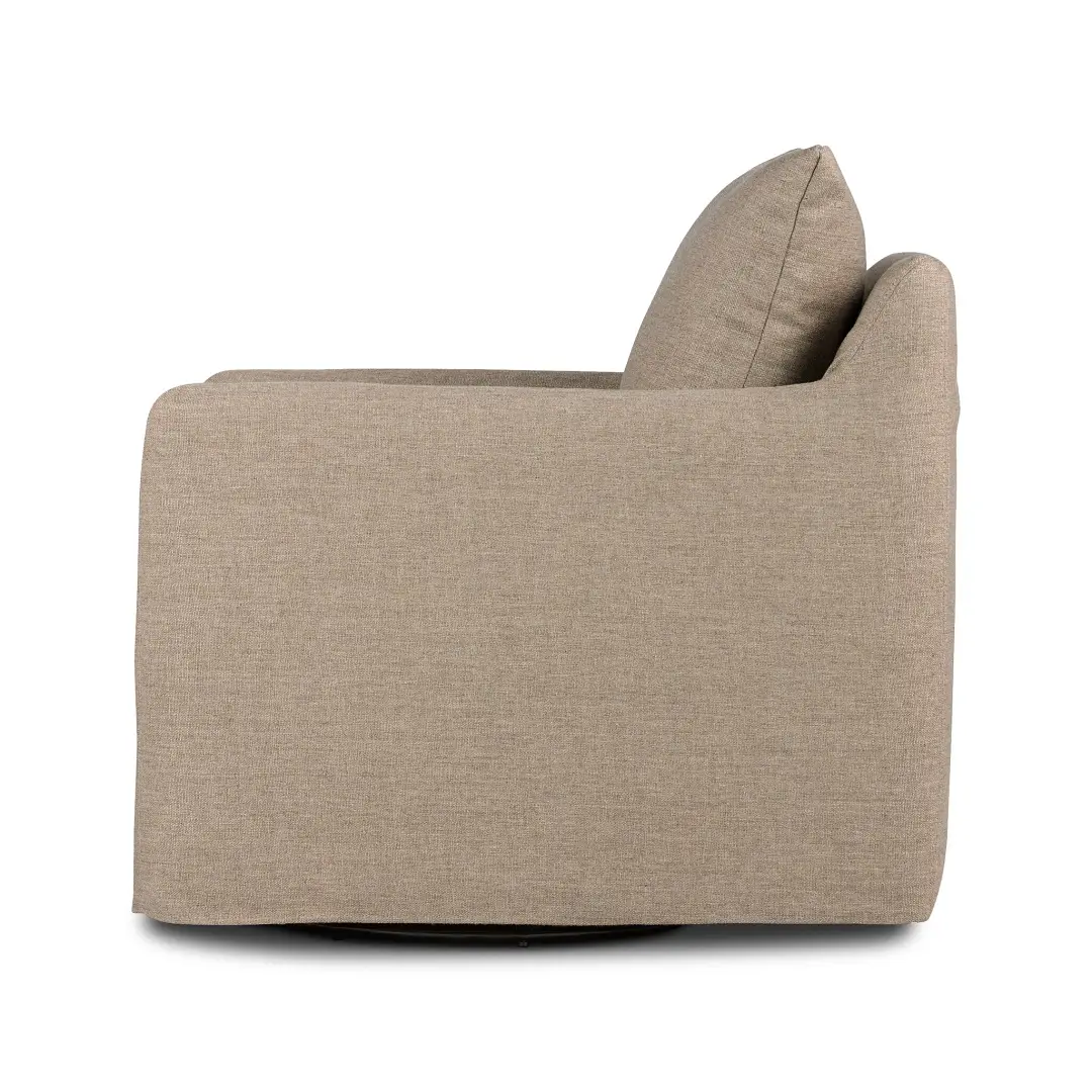 Four Hands Mika Taupe Slipcover Swivel Accent Chair Four Hands Mika Taupe Slipcover Swivel Accent Chair