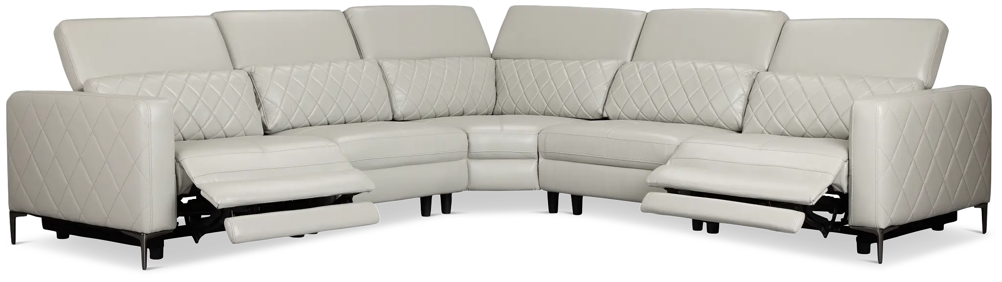 Ava Light Gray Micro Small Two-arm Power Reclining Sectional Ava Light Gray Micro Small Two-arm Power Reclining Sectional