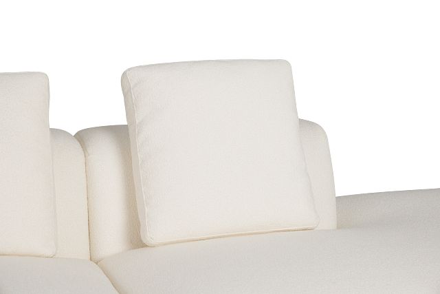 Catalina White Fabric 2-piece Modular Sofa