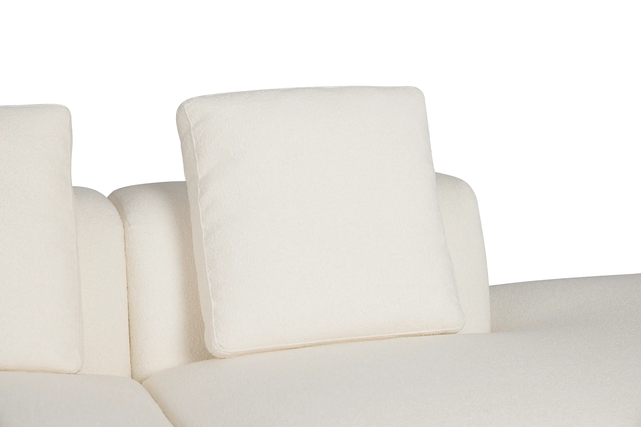 Catalina White Fabric 2-piece Modular Sofa