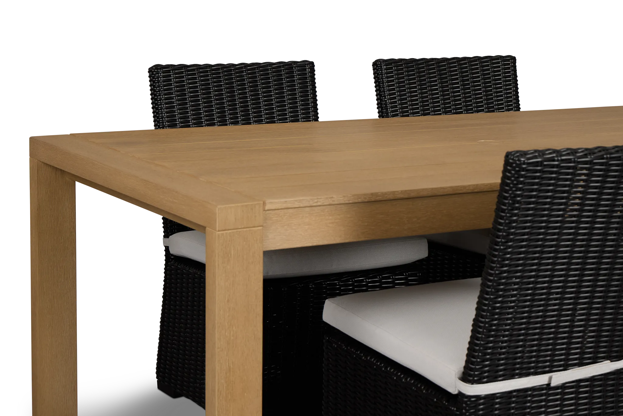 Montecito Mid Tone Rectangular Table & 4 Light Beige Cushioned Chairs