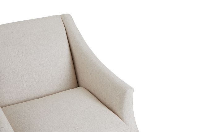 Clayton White Fabric Swivel Accent Chair