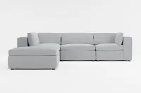 Destin Revenue Gray Fabric 5pc Bumper Sectional