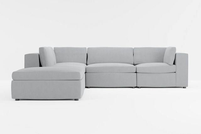 Destin Revenue Gray Fabric 5pc Bumper Sectional