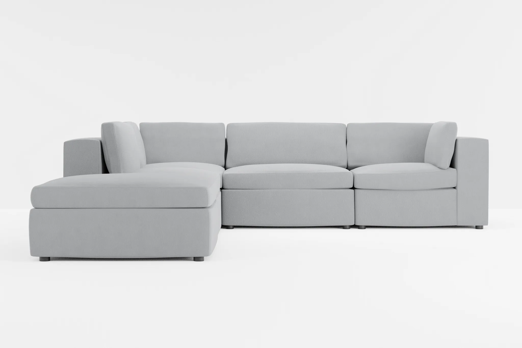 Destin Revenue Gray Fabric 5pc Bumper Sectional